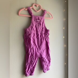 Gymboree Pink Corduroy Overalls with Polka Dot Lining 6-12 months